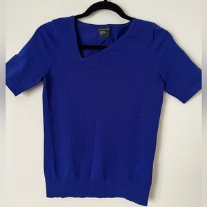 Armani Exchange rich blue, short-sleeved, asymmetrical, neck, blouse,S/P